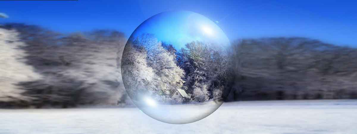 Boule transparente de décoration de table