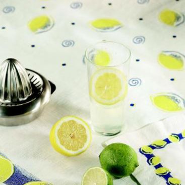 Citronnier : nappe damassée Citronnier : nappe damassée