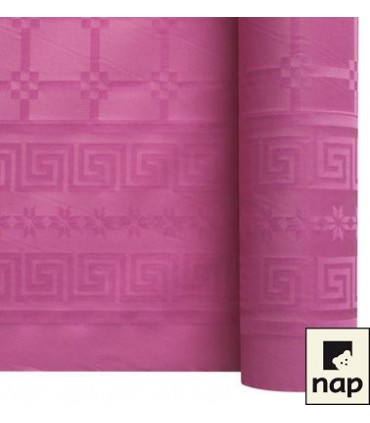 Nappe papier damassé fuchsia