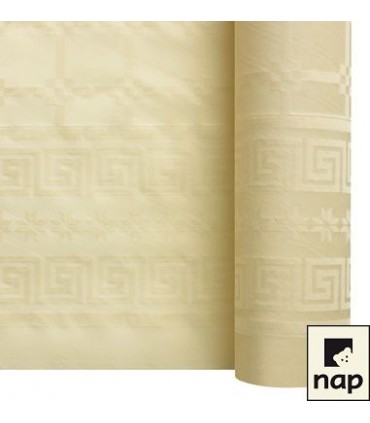 Nappe papier damassé Ivoire