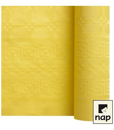 Nappe papier damassé jaune