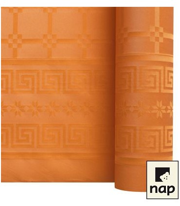 Nappe papier damassé mandarine