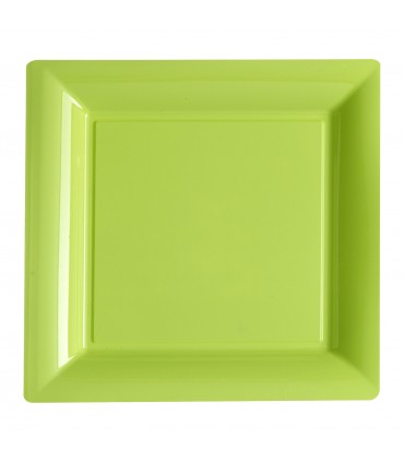 Assiette plastique carrée 29 cm anis