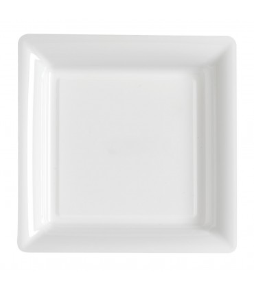 Assiette plastique carrée 29 cm blanc