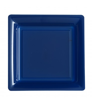 Assiette plastique carrée 29 cm bleu