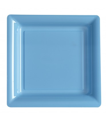 Assiette plastique carrée 29 cm bleu ciel