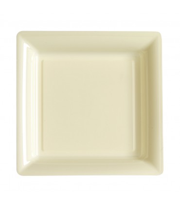 Assiette plastique carrée 29 cm ivoire