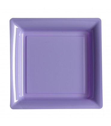 Assiette plastique carrée 29 cm parme