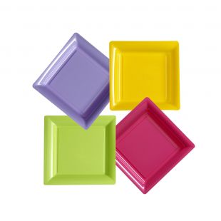 Assiette plastique carrée 23 cm repas 
