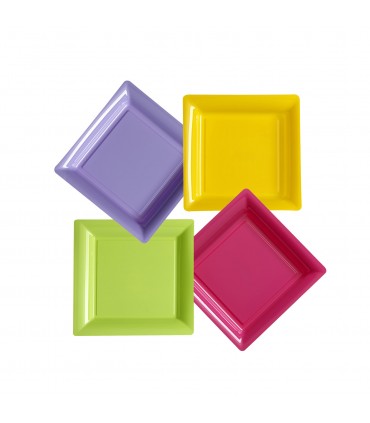 Assiette plastique carrée 23 cm repas 
