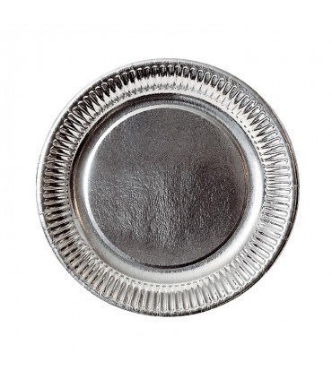 Assiette carton argent