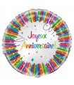 Ballon mylar rond joyeux anniversaire M2