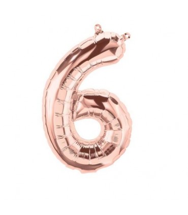 Ballon chiffre 6 rose