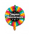 Ballon mylar rond joyeux anniversaire M1