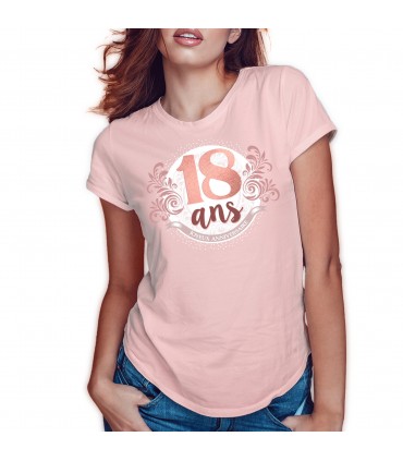 T-shirt anniversaire femme 18 ans
