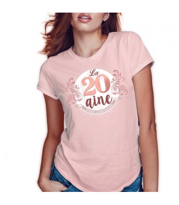 T-shirt anniversaire femme 20 ans